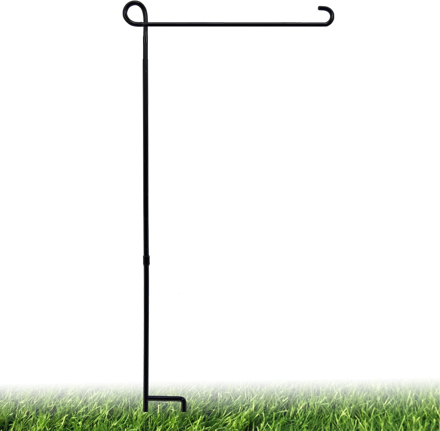 PHITRIC Garden Flag Holder Stand, Premium Powder-Coated Yard Flag Pole, Weather-Proof Black Metal Flagpole for Winter Garden Flag, Christmas Garden Flag, American Flag, Outdoor Garden Decor Decoration