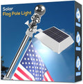 Solar Flag Pole Light, Bright Warm White 3000K Flagpole Light Upgrade Solar Powered for 5Ft 6Ft Flag Pole, Outdoor Dusk to Dawn Led Solar Lights, outside House Garden Yard American Flags Decor,Black