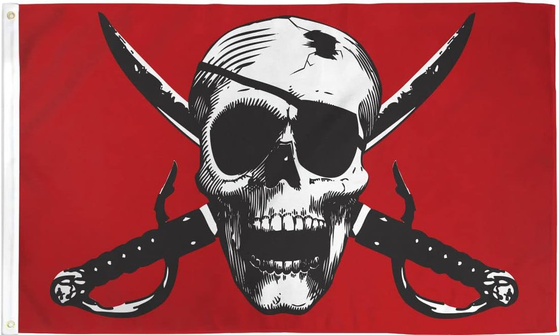 Crimson Pirate Pirate 3X5Ft Flag Dorm Restaurant Bar Boat Buccaneer Man Cave