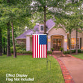 HOOSUN Garden Flag Stand, Premium Garden Flag Pole Holder Metal Powder-Coated Weather-Proof Paint with One Tiger Clip and Two Spring Stoppers without Flag