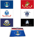GLOBAL ADVERTISING SOLUTIONS Lot of 6 Branches Military Flags, 3X5 Foot Banner Grommets, Air Force, US Navy, Coast Guard, Marines, Army Polyester Flags Set Space Force (Pack of 6)