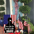 CROWNED BEAUTY 4Th of July Memorial Day Soldier Garden Flag 12X18 Inch Double Sided for outside Small Burlap Patriotic Independence Day Because of the Brave Yard Flag