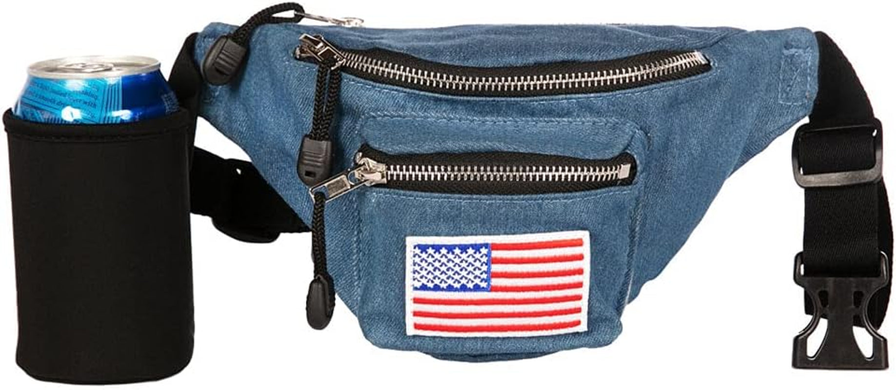 Tipsy Elves American Flag Fanny Packs with Drink Holder - USA Fanny Pack for 4Th of July BBQ, Pool Party and Events