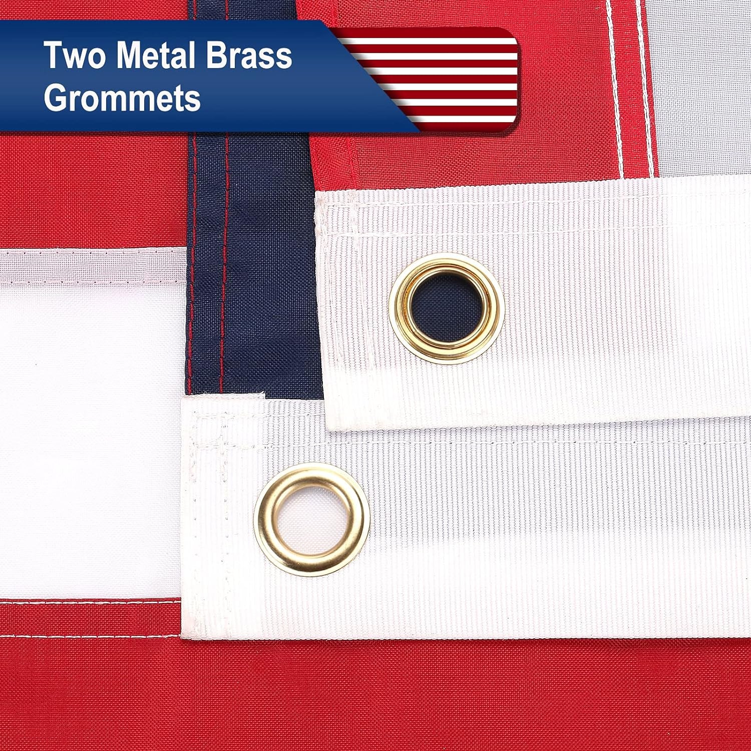 American Flag 3X5 Outdoor 150D - 100% in USA Premium US Flag 3X5 Ft 150D, American Flags for outside 3X5, USA Flag with Luxury Embroidered Stars, Brass Grommets (3X5 FT American Flag 150D)