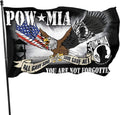 Pow Mia Eagle Flag 3X5 Ft You Are Not Forgotten War Flag Double Sided Mirror Printing Veterans Memorial Day Flag Polyester for Outdoor House Banner Decor Patriotic Flags