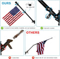 Flag Pole Kit, 6 FT Flagpoles for outside House, Heavy Duty Flag Pole Bracket, Tangle Free Flag Pole Ring, Stainless Steel Flagpole, Flag Poles for Outdoor, Porch, 1 in (Black)