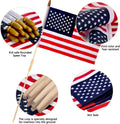 100 Pcs 12X18 Inch American Flags on Stick, American Flags, USA Stick Flag with Handheld and Grounded Multi-Purpose Flagpole, Design for Memorial Day, 4Th of July, Veterans Day