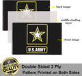 US Army Military Flag 3X5 Outdoor Made in USA Double Sided- American United States Army Star Black Flags 3 Ply Heavy Duty Fade Resistant Banner for Outdoor Indoor Garage Wall