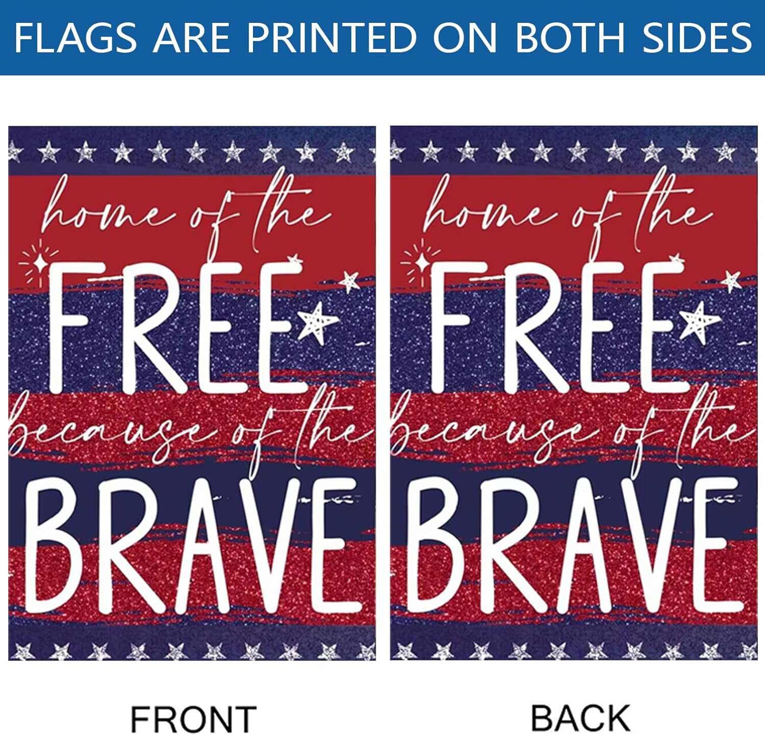 Morigins 4Th of July Home of the Free Because of the Brave Decorative Independence Day American Patriotic Garden Flag 12.5X18 Inch